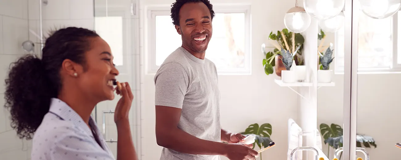 brushing and flossing