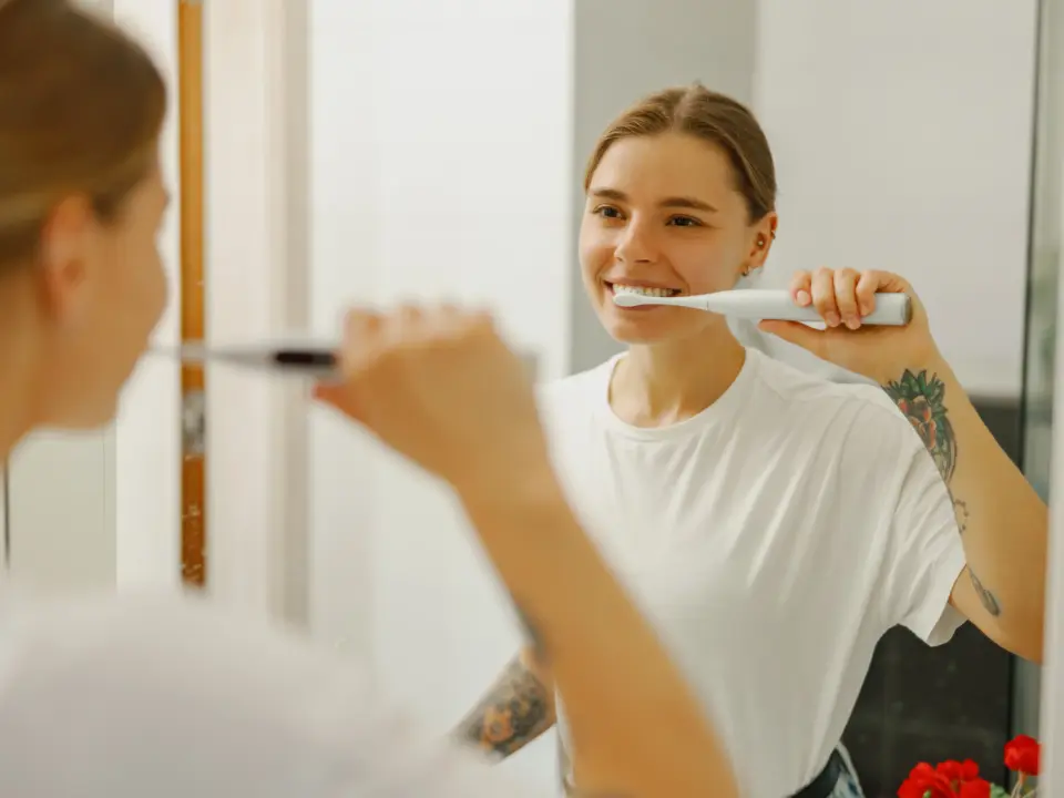 brushing and flossing